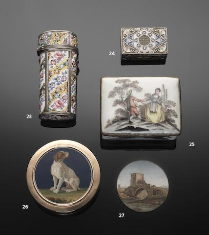 Faberg&#233;: An early 20th century Russian silver and enamelled pill box 88 standard, Moscow 1908-1917