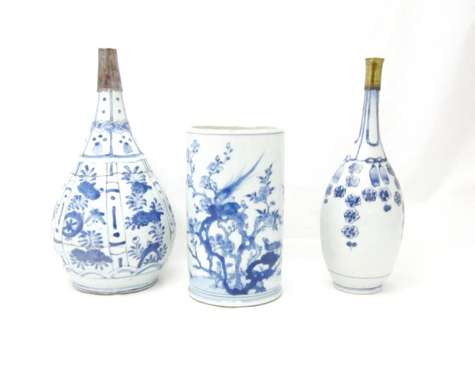 A collection of blue and white porcelain 17th and 18th century