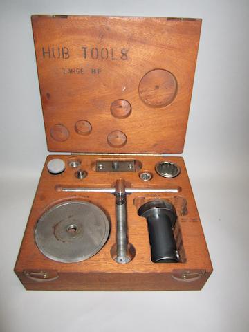 A cased set of hub tools for a large horse-power Rolls-Royce,