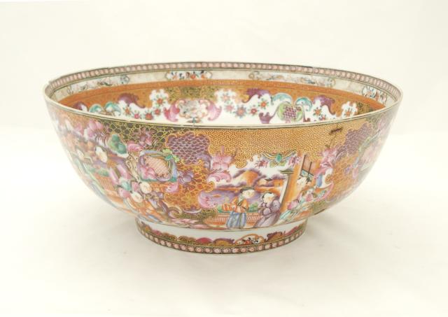 A Canton export famille rose punch bowl Circa 1800