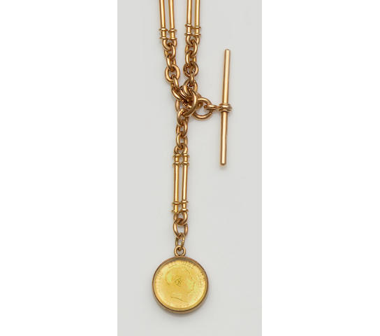An 18ct gold fancy Albert chain