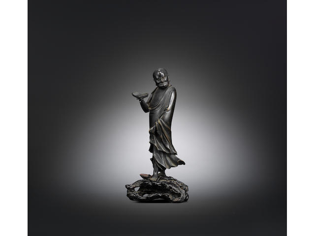 A large and rare bronze figure of Bodhidharma Wanli / Jiajing