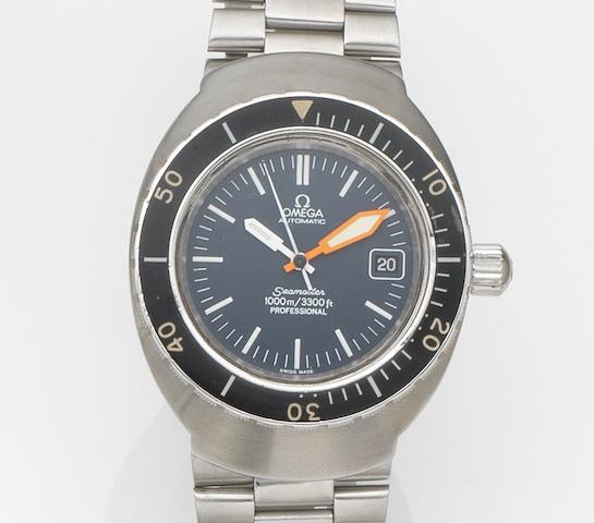 Omega. A stainless steel automatic calendar bracelet watchSeamaster Professional, Ref:166.091, Movement No.33136281, Circa 1971