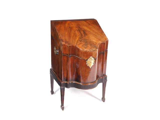A George III mahogany and cross-banded wine cooler