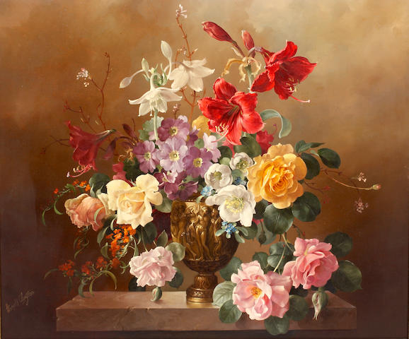 Harold Clayton Roses and Summer Flowers 53 x 82cm