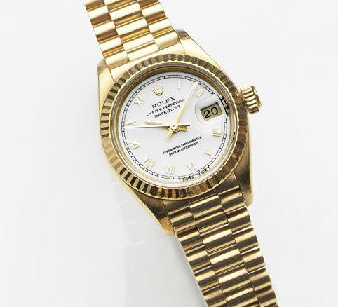 Rolex. A lady's 18ct gold automatic calendar bracelet watchDatejust, Ref:69178, Case No.S36****, Movement No.231****, Circa 1993