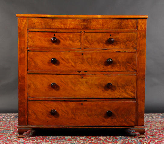 A large 19th century mahogany chest of drawers