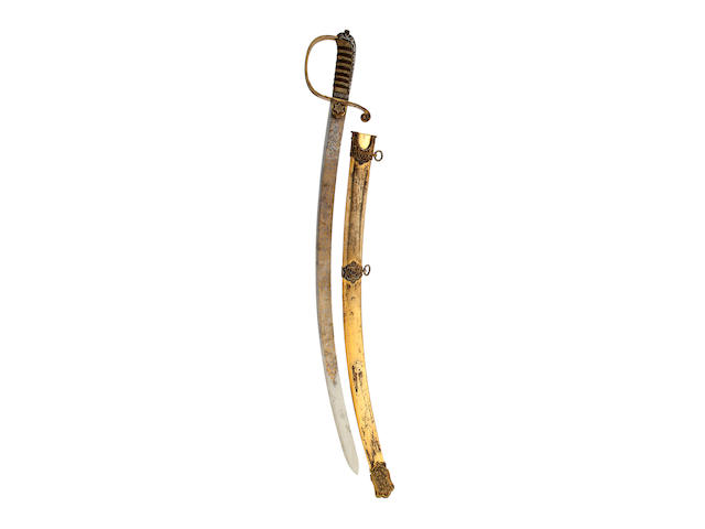 A Fine and Unique Silver Gilt Mounted Naval Officer's Sabre