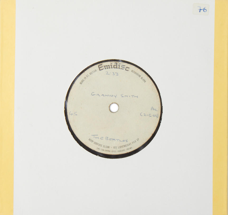 George Harrison / The Beatles: An acetate recording of 'Granny Smith' by the Beatles,