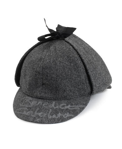 Sherlock / Benedict Cumberbatch: A grey-tweed dearstalker hat signed on the brim in silver pen by Benedict Cumberbatch,