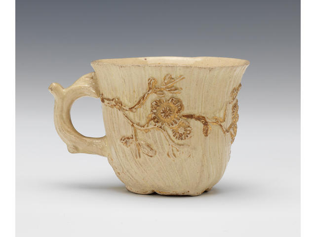 An important early creamware coffee cup, circa 1745-48