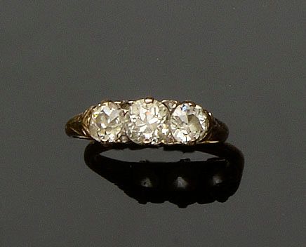 A diamond three stone ring