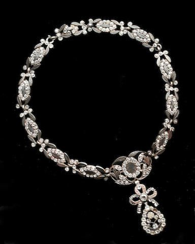 Bonhams : A Continental 19th century white paste necklace