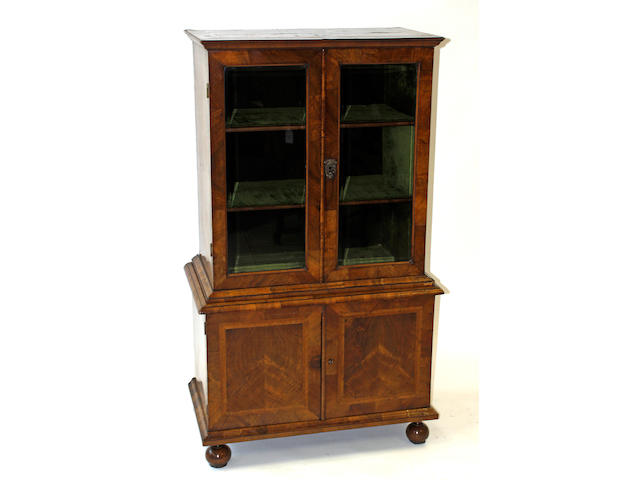 A Queen Anne walnut cabinet/cupboard