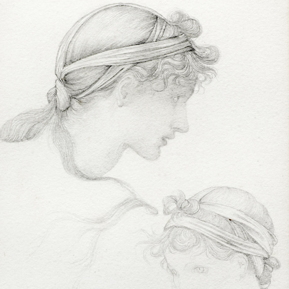 Sir Edward Coley Burne-Jones, Bt. ARA, RWS (British, 1833-1898) Studies of a girl with a headdress