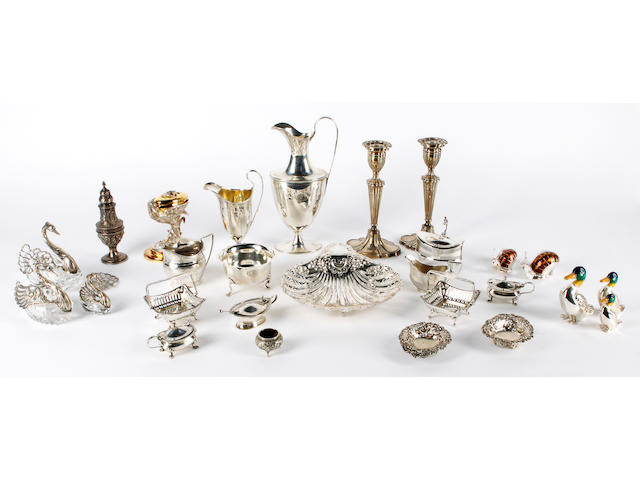 A group of English and continental silver items Various dates and makers