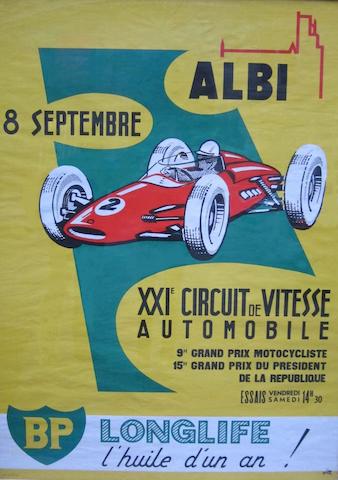 Affiche pour le XXIe  Circuit de Vitesse d&#8217;Albi, en fran&#231;ais,