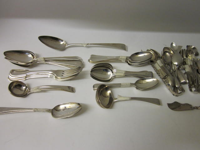 A set of six silver George IV Fiddle pattern table forks by William Chawner, London 1828,  (Qty)