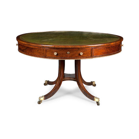 A Regency rosewood and gilt-metal mounted library tableIn the manner of Gillows