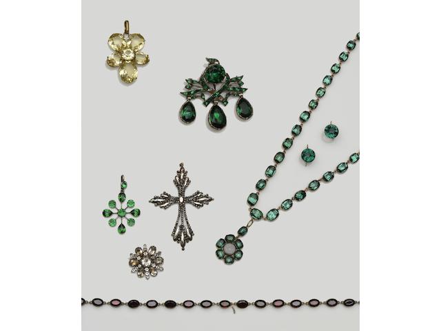 A collection of paste and gem set jewellery  (13)