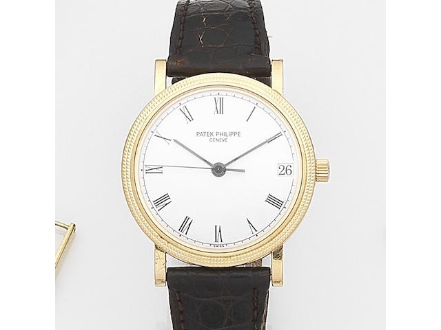 Patek Philippe. An 18ct gold automatic calendar wristwatchCalatrava, Ref:3802/200, Case No.4037264, Movement No.3007729, Circa 2005
