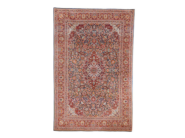 A Kashan carpet, Central Persia, 336cm x 221cm