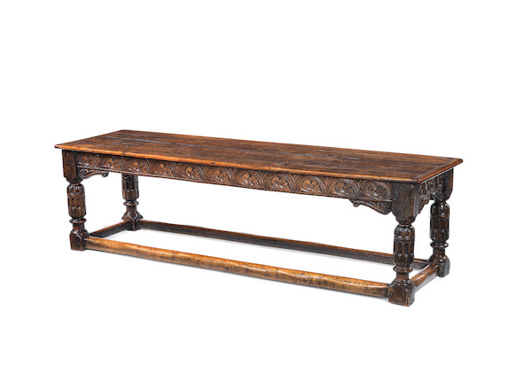 A James I style carved oak refectory table image 1