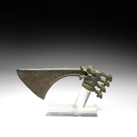 A Luristan bronze axe-head