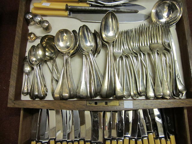 A silver canteen of Old English flatware and cutlery, by Charles Boyton and Sons Sheffield 1943  (Qty)