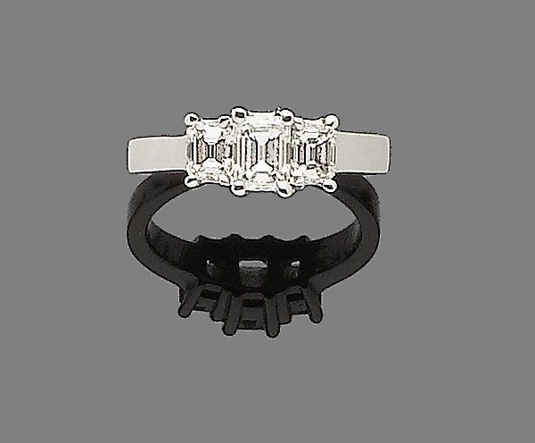 A diamond three-stone ring