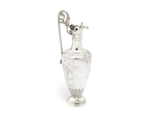 A Victorian silver Neo-Classical ewer maker's mark rubbed, by Elkington & Co, Birmingham 1864
