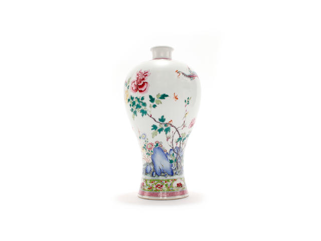 A Chinese Meiping famille rose vase