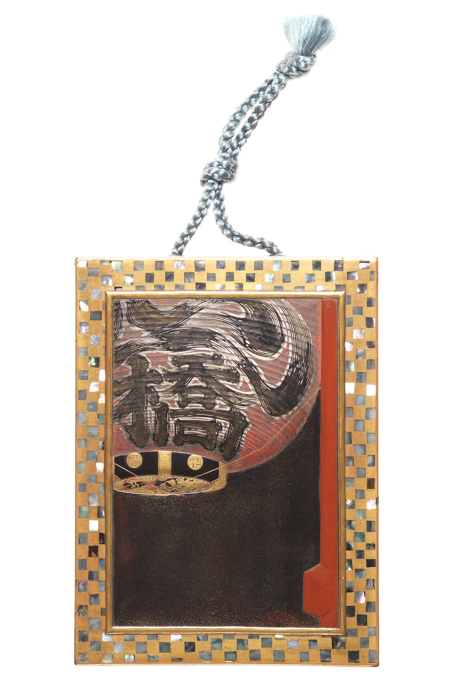 An unusual lacquered square inro By Koma Kansai, 19th century