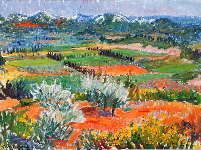 Frederick Gore C.B.E, R.A (British, 1913-2009) Summer landscape