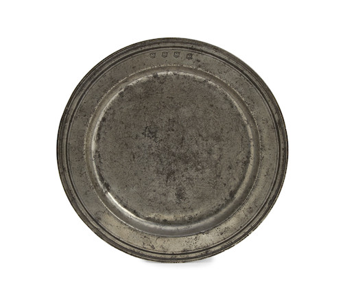 Bonhams : A Late 17th century triple-reed pewter dish, circa 1690
