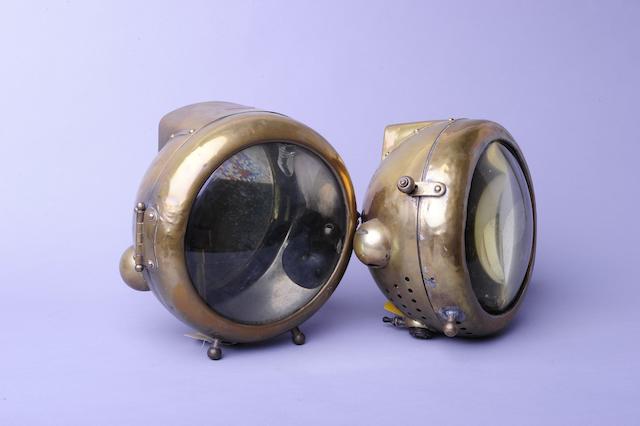 A pair of Phares Besnard headlamps,