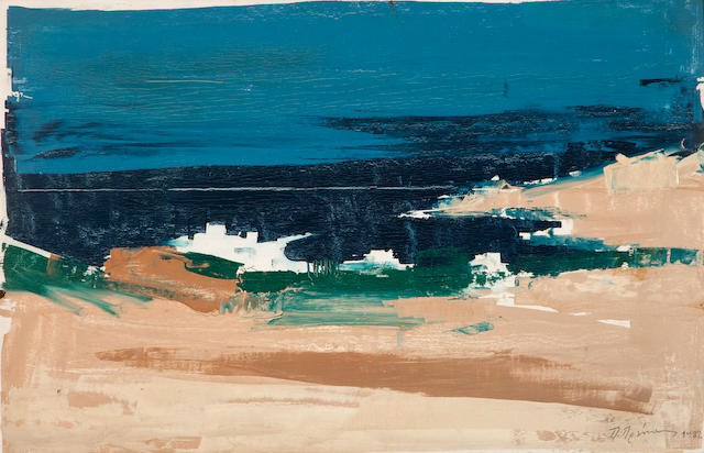 Paris Prekas (Greek, 1926-1999) Cycladic landscape 55 x 84 cm.