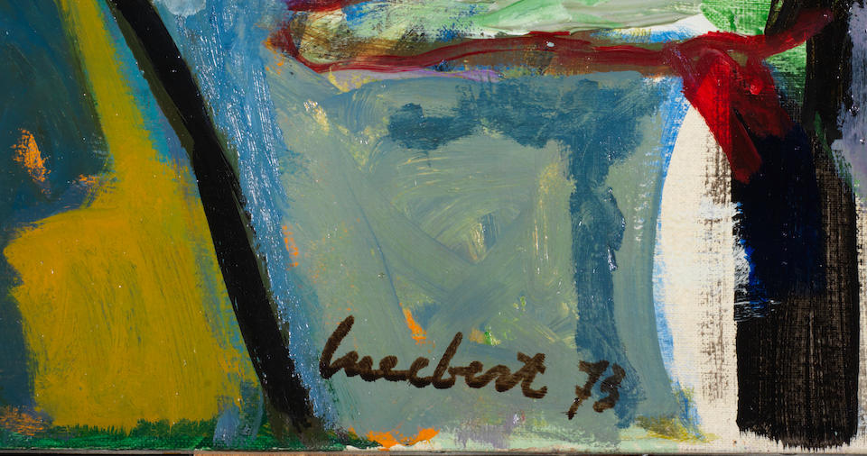 Lucebert (Dutch, 1924-1994) De theetuin 1973  signed and dated 73 oil on canvas  100 by 130 cm. 39 3/8 by 51 3/16 in.