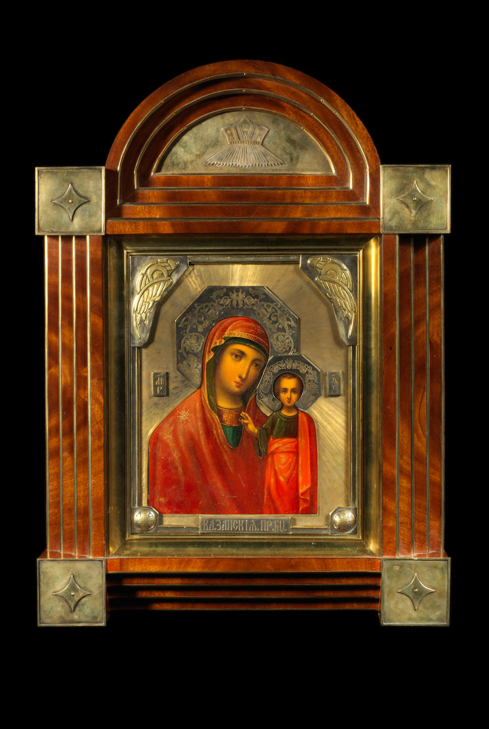 Christ Pantocrator with Mother of God Kazanskayamaker's mark of Vladimirov, St. Petersburg, 1908-1917