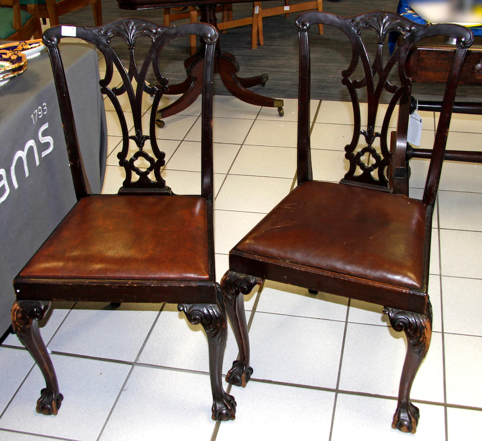 A set of Sixteen George III Chippendale style mahogany dining chairs