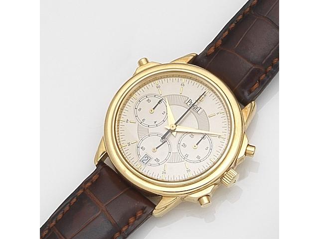 Piaget. An 18ct gold automatic split seconds calendar chronograph wristwatchCirca 2000