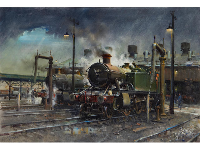 Terence Cuneo (British, 1907-1996) 'Storm over Southall Shed' 1978