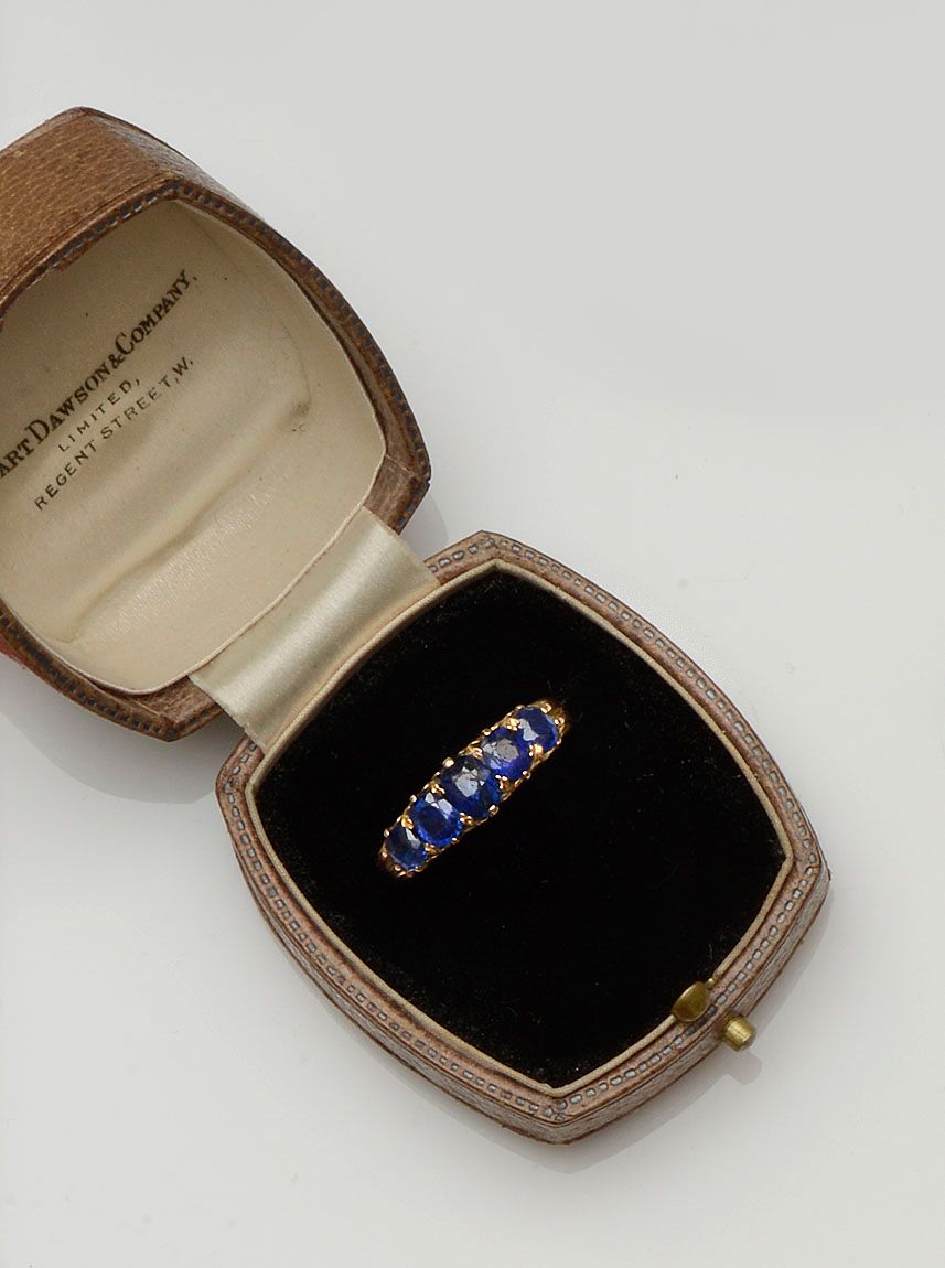 A sapphire five stone ring