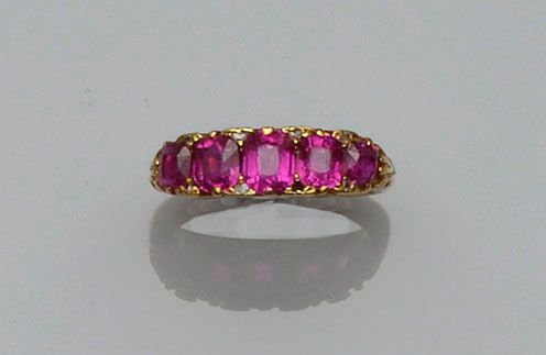 A five stone ruby ring