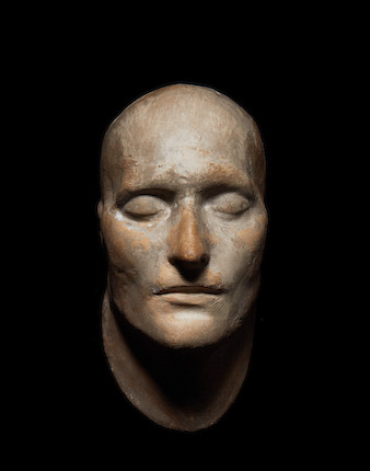 NAPOLEON BONAPARTE - THE BOYS DEATH MASK. Death mask of Napoleon, taken on the Island of St Helena on 7 May 1821, two days after his death, cast in plaster and presented to the Rev Richard Boys, Senior Chaplain of St Helena, with an autograph note of authentication by him, cast for the Rev Richard Boys by Joseph William Rubidge on St Helena in May or June 1821 image 1