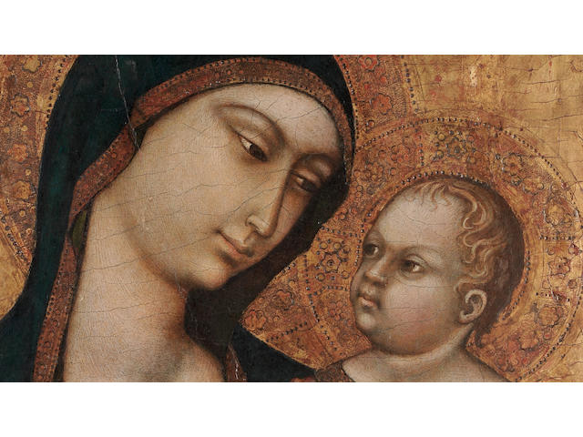Luca di Tomm&#232;  (active Siena, circa 1330-1389) The Madonna and Child