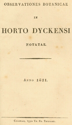 Bonhams SALMREIFFERSCHEIDDYCK, (JOSEPH von) Observationes botanicae