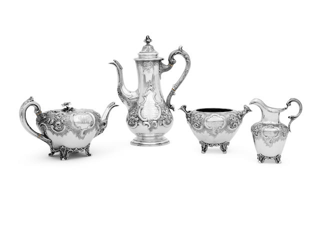 A Victorian five piece silver tea service  by J.Mackay, Edinburgh 1835/40