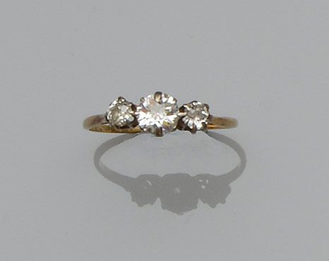 A diamond three stone ring
