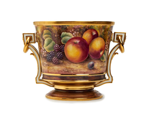 A Royal Worcester fruit-painted ice pail, painted by James Skerritt Circa 1970